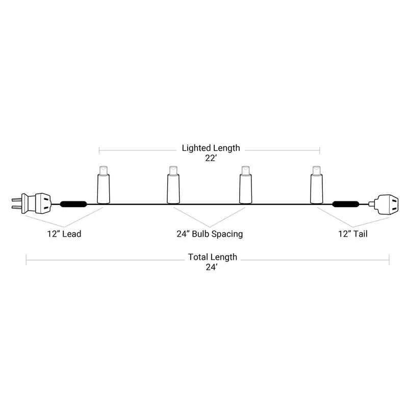 12L 5mm LED Bling Strings, 24in Bulb Spacing - Image 3