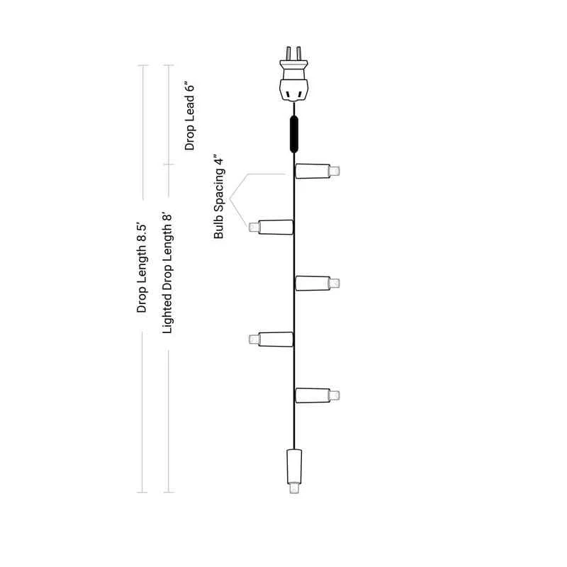 25L 5mm LED Curtain Light String, 4in Bulb Spacing - Image 4