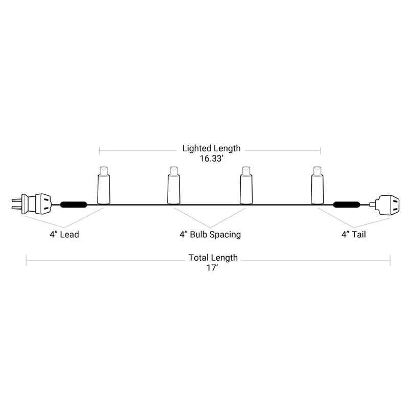 50L 5mm LED Light String, 4in Bulb Spacing - Image 4