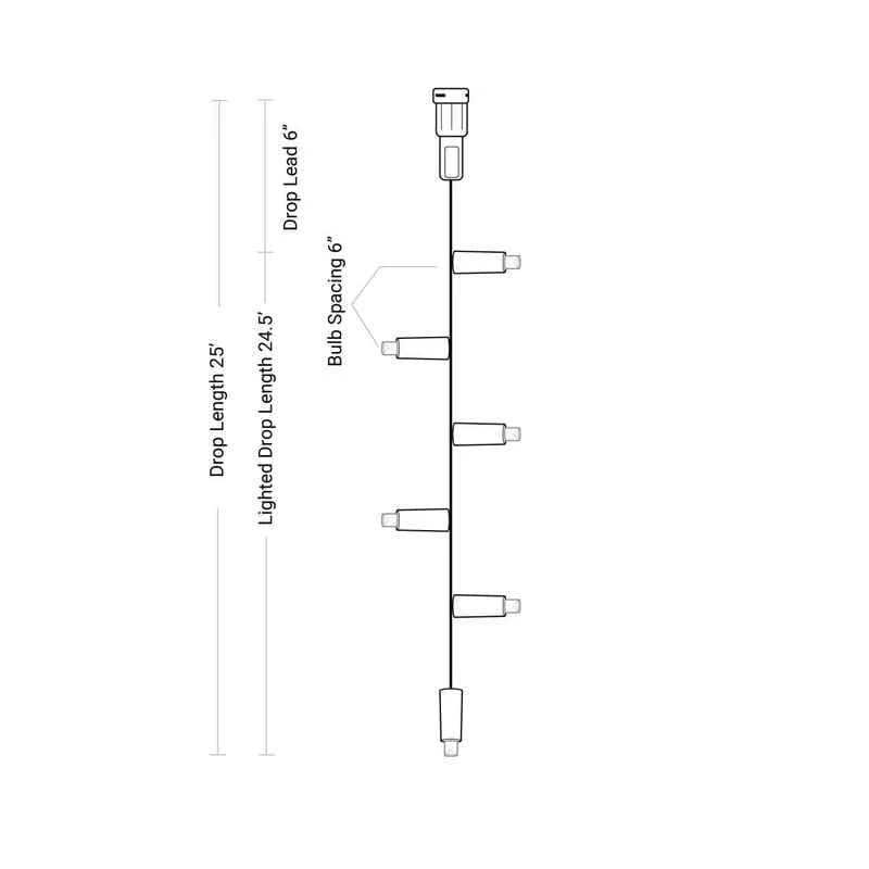 50L 5mm LED Curtain Light String, 6in Bulb Spacing - Image 4