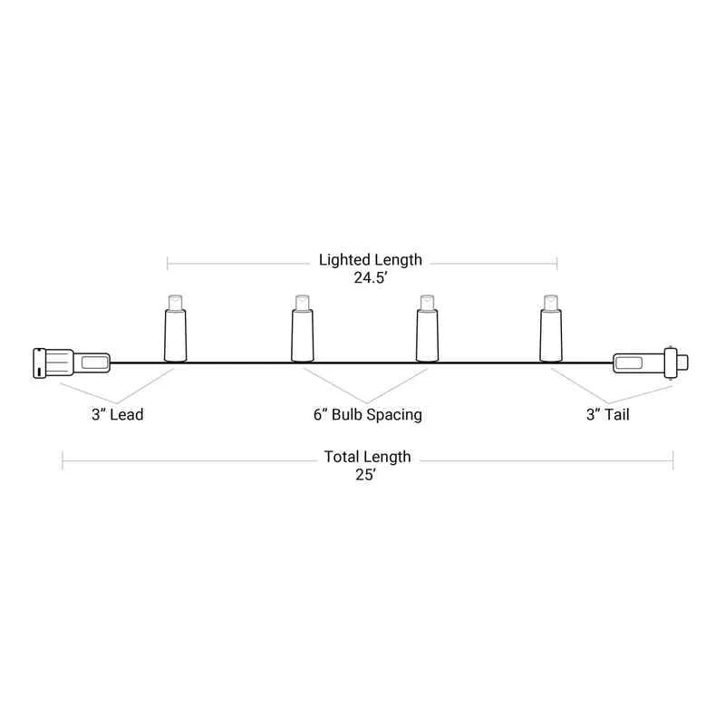 50L 7mm LED Light String, 6in Bulb Spacing - Image 3