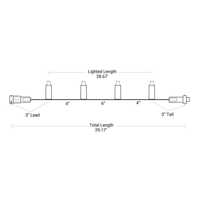 70L 5mm LED Alternate Spacing Light String, 4/6in Bulb Spacing - Image 4